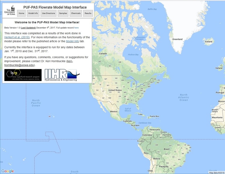 PUF-PAS Flowrate Model Map Interface